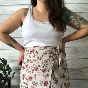Vintage Floral High-Waisted Maxi Skirt